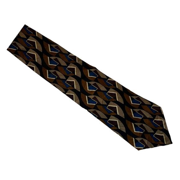 Ziggurat by Mulberberry Neckwear Geometric 100% imported silk made in USA - Picture 1 of 10